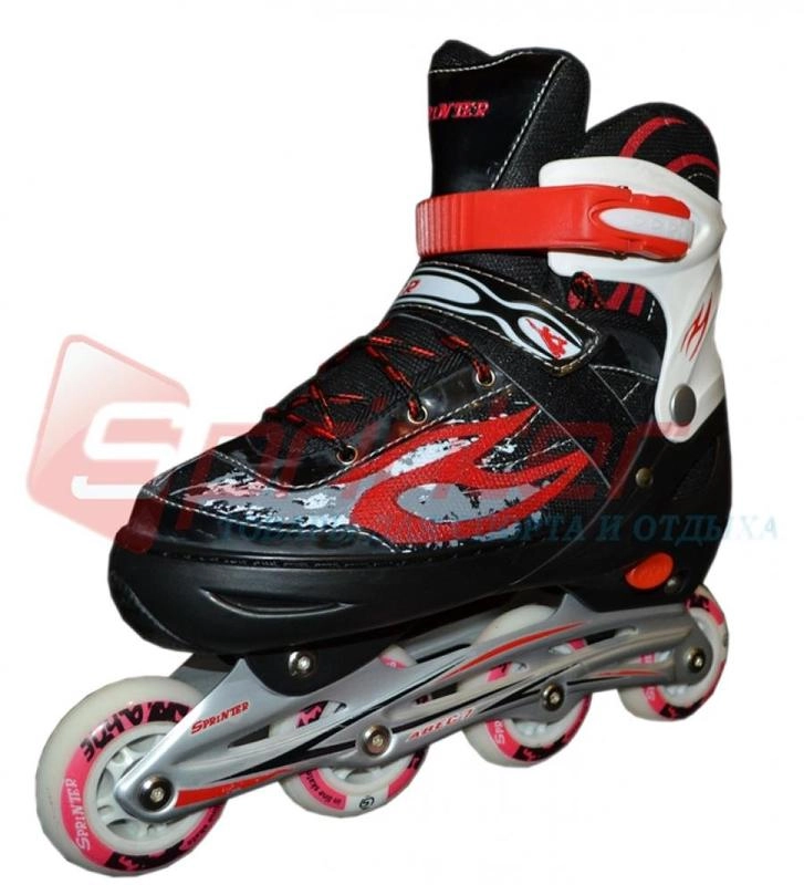 Коньки роликовые - L (40-43) (Красный) 6068